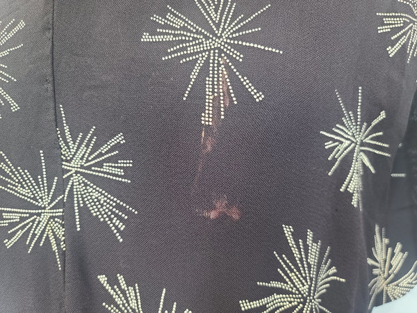 Plus Size Black Rayon Firework Print Dress <br> (B-57" W-49" H-62")