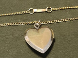 Marine Corps Sweetheart Heart Locket Necklace Mother of Pearl