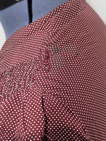 Maroon Dress with Tiny Polka Dots <br> (B-46" W-38.5" H-46")