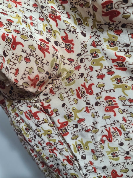 Elephant Novelty Print Dress <br> (B-44.5" W-38" H-49")