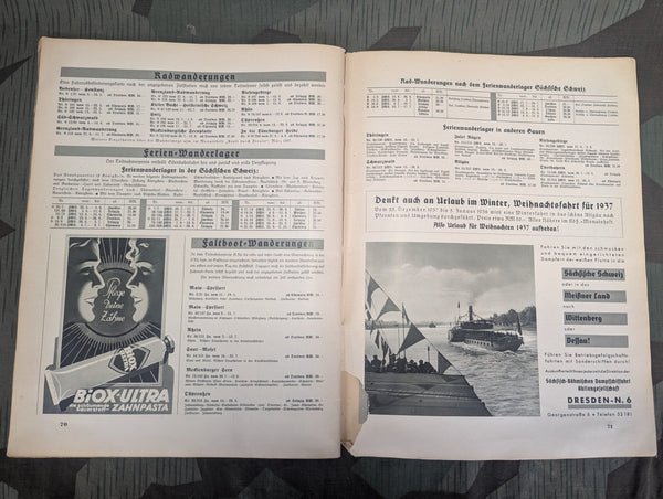 NS Gemeinschaft Kraft durch Freude Urlaubsfahrten 1937 Gau Sachsen