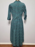 Teal Green Stripe Design Dress <br> (B-34" W-27")