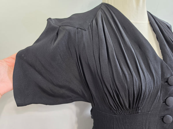 German Black Gown Long Evening Dress <br> (B-36" W-30" H-42")