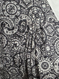 Black and White Print Dress Flower Belt Buckle <br> (B-42" W-36" H-41")