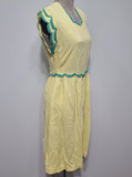 Yellow Lanz Dress with Scalloped Trim <br> (B-32" W-26"" H-39")