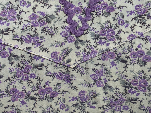 Purple Flower Print Dress <br> (50" Bust)