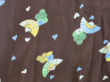Cold Rayon Lady and Fan Novelty Print Dress <br> (B-36" W-27" H-35")