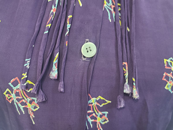 Purple Dress with Bow Print <br> (B-40" W-30" H-37")