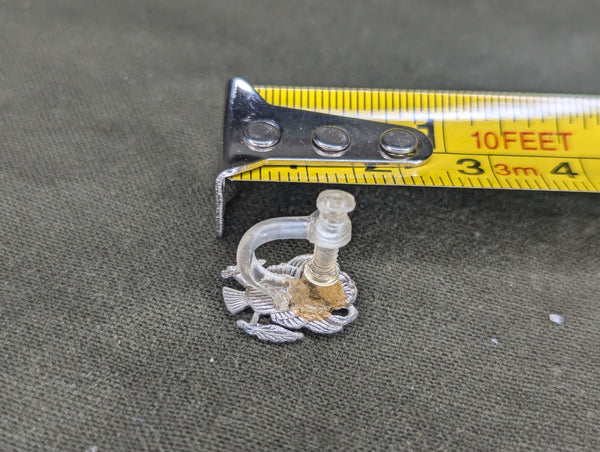 Army Eagle Screw Back Earrings on Card