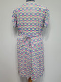 Colorful Print Button Down Dress <br> (B-52" W-44.5" H-52")
