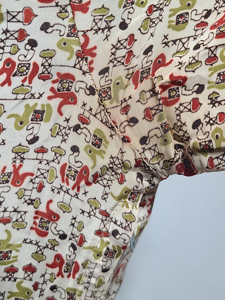 Elephant Novelty Print Dress <br> (B-44.5" W-38" H-49")