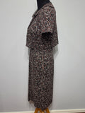 Black and Brown Print Dress and Short Sleeve Top <br> (B-38" W-30" H-36")