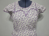 Purple Flower Print Dress <br> (50" Bust)