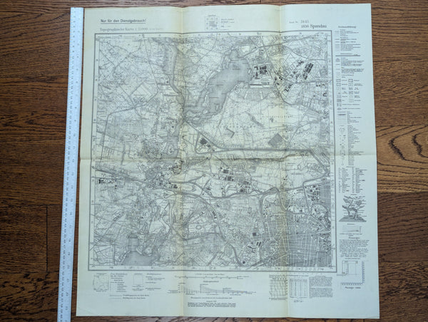 Late War Berlin Spandau Wehrmacht Map (Reprinted on Miadziot Map)