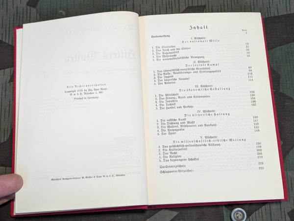 Original 1935 Book Hitlers Wollen