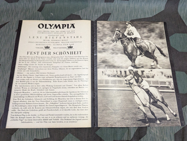 Olympia Film Kurier Magazine Leni Riefenstahl