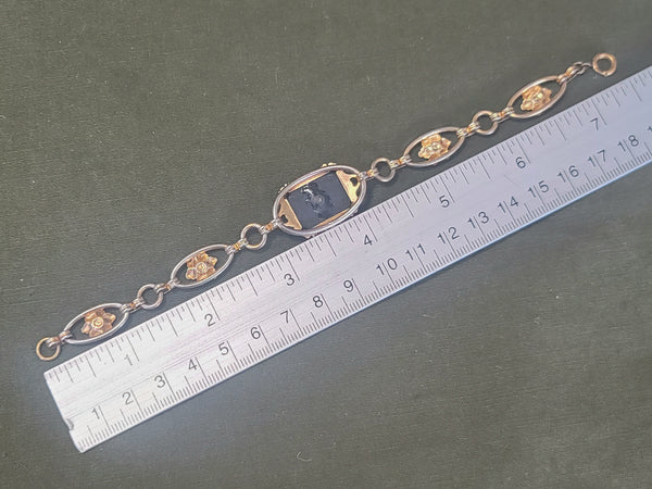 Army Eagle & Flowers Sweetheart Bracelet and Pin Set