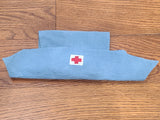 American Red Cross Blue Seersucker Dress and Hat <br> (B-42" W-36" H-41")