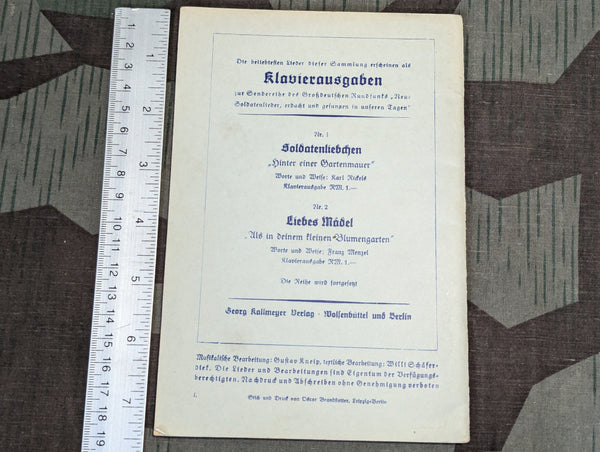 1940 Das Lied der Front Song Book Heft 1