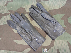 Gray Leather "Officer's" Gloves Size 8 1/2