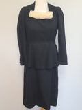 German Black Dress with Fur Trim <br> (B-34" W-29.5" H-38")
