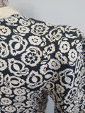 German Black and White Flower Print Dress <br> (B-34" W-26" H-32")