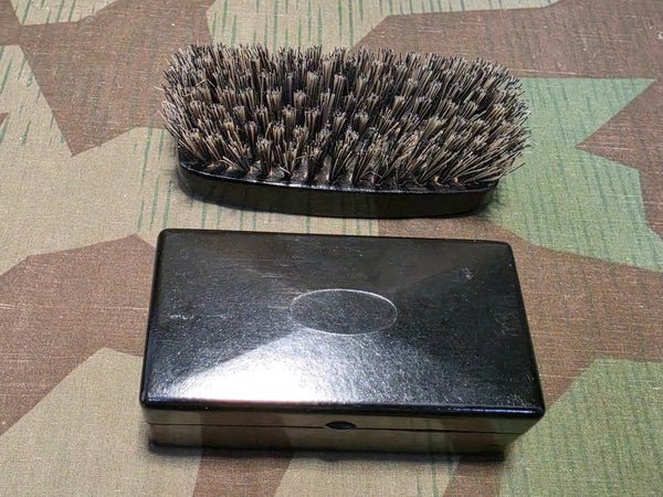 German Hygiene Kit in Gray Leather Case Bakelite Pieces