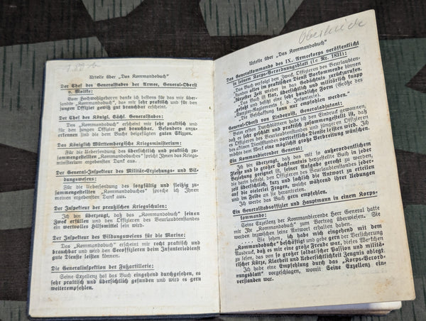 Das Kommandobuch WWI Infantry Manual 1915