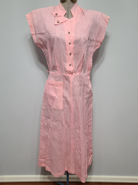 Lightweight Pink Gingham Dress <br> (B-36" W-26.5" H-36")