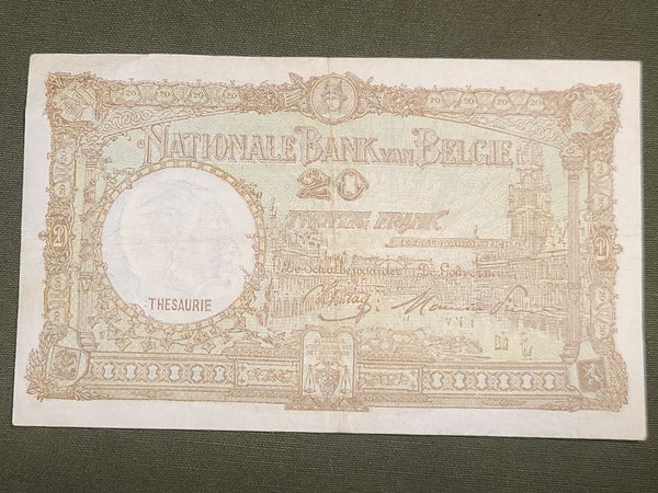 GI Souvenir Belgian Francs Notes "Memories of Belgium Dec. 1944"