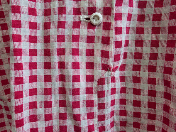 Red and White Gingham Dress <br> (B-41" W-32" H-40")