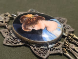 Handpainted Porcelain Cameo Necklace