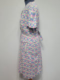 Colorful Print Button Down Dress <br> (B-52" W-44.5" H-52")