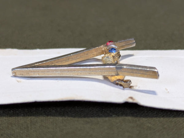 Victory Pin Rhinestone V Dot-Dot-Dot-Dash