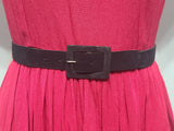 Bright Pink Dress with Velvet Collar <br> (B-37" W-27" H-41")