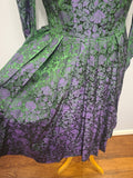 Green and Purple Dirndl <br> (B-40" W-34" H-50")
