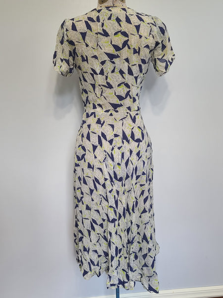 Newspaper Novelty Print Dress (as-is) <br> (B-34" W.25.5" H-34")