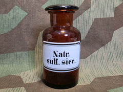 Natr. Sulf. Sicc. German Glass & Enamel Apothecary Bottle