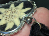 Edelweiss Heart Shaped Velvet Necklace (Black Background)