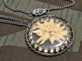 German Edelweiss Pressed Flower Necklace