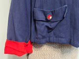 Navy Blue Smock Top with Red Trim <br> (34" Bust)