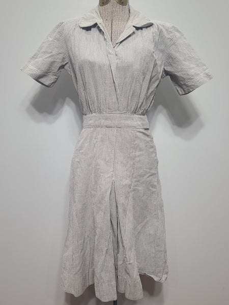WAVES Seersucker Work Dress <br> (B-36" W-25" H-30")