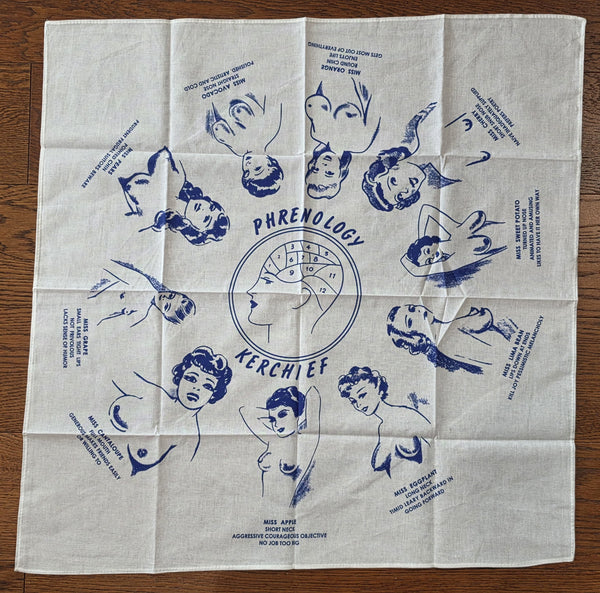 Reproduction Risqué Pinup Phrenology Kerchief Bandana