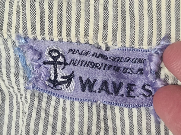WAVES Seersucker Work Dress <br> (B-36" W-25" H-30")