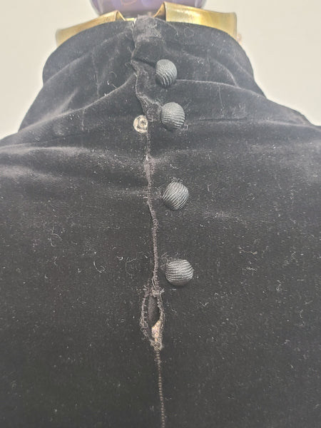 German Black Velvet Dress with Sequin Bow <br> (B-36" W-27" H-35")