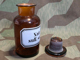 Natr. Sulf. Sicc. German Glass & Enamel Apothcary Bottle