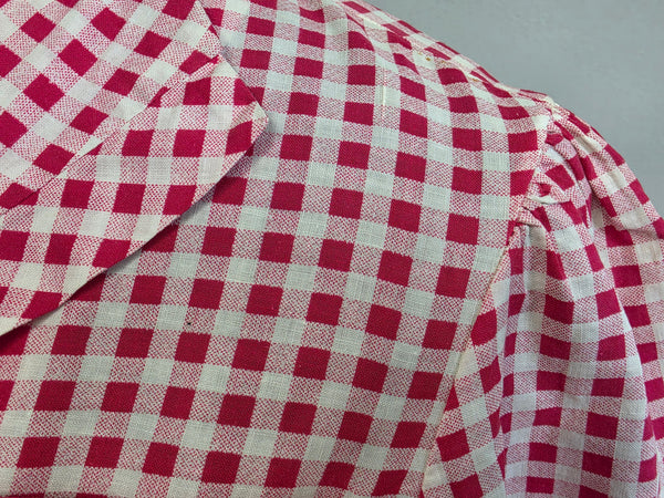 Red and White Gingham Dress <br> (B-41" W-32" H-40")
