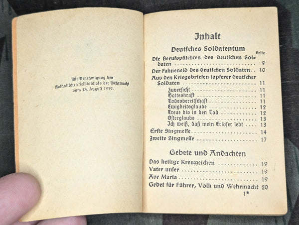 Wehrmacht Catholic Field Song Book 1939