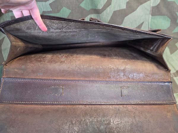 Pre War German Pebbled Leather Briefcase