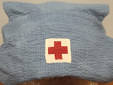 American Red Cross Blue Seersucker Dress and Hat <br> (B-42" W-36" H-41")